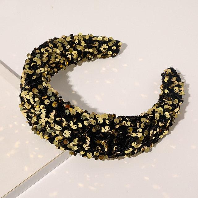 Sparkly Sequins Sponge Headbands Mermaid Knot Tie Head Bands for Women Daily Party Crown Turban Gorgeous Hair Accessories For Women
