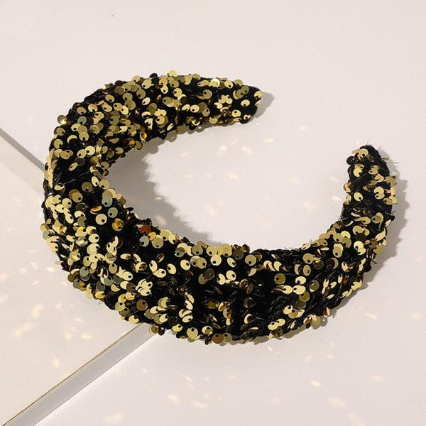 Sparkly Sequins Sponge Headbands Mermaid Knot Tie Head Bands for Women Daily Party Crown Turban Gorgeous Hair Accessories For Women