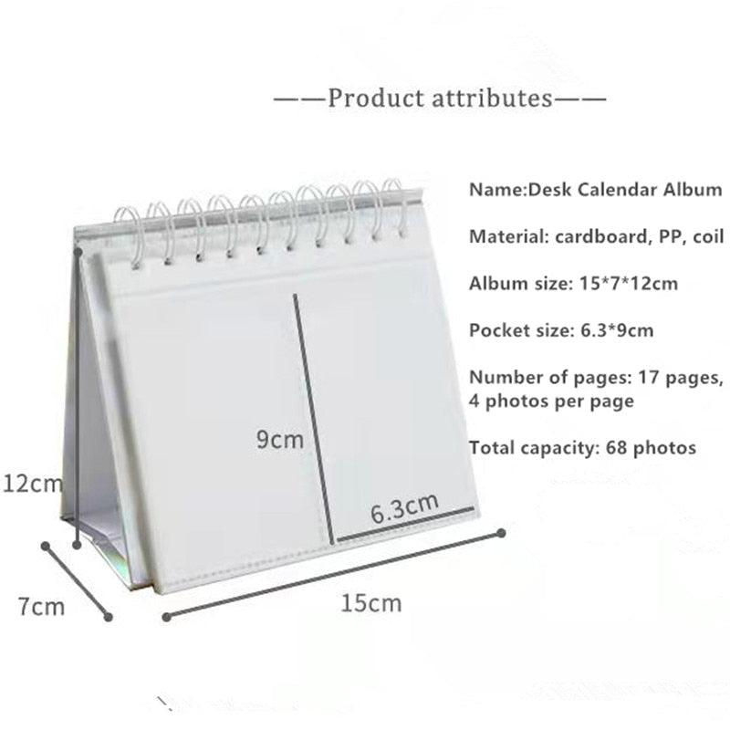 New Desktop Mini  Standing Polaroid Photo Album Scrapbooking Photocards album for cards stamps Photo Frame Instar Tabletop Flip Calendar Photo Album Gifts For Everyone