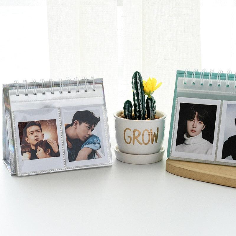 New Desktop Mini  Standing Polaroid Photo Album Scrapbooking Photocards album for cards stamps Photo Frame Instar Tabletop Flip Calendar Photo Album Gifts For Everyone