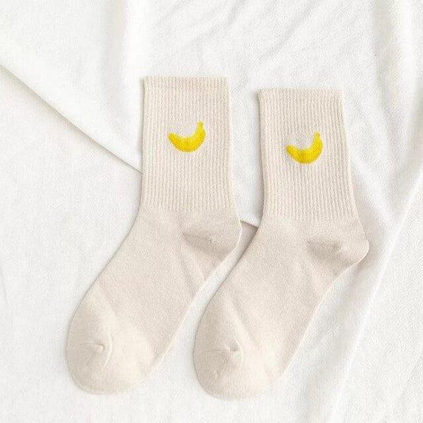 New Elegant Fruit Printed Breathable Cotton Socks Happy Funny Unisex Socks Candy Colors Harajuku Casual Cotton Crew Socks For Men And Women