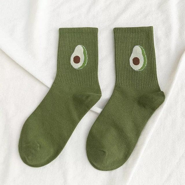 New Elegant Fruit Printed Breathable Cotton Socks Happy Funny Unisex Socks Candy Colors Harajuku Casual Cotton Crew Socks For Men And Women