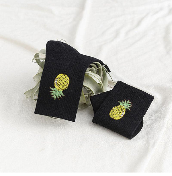 New Elegant Fruit Printed Breathable Cotton Socks Happy Funny Unisex Socks Candy Colors Harajuku Casual Cotton Crew Socks For Men And Women