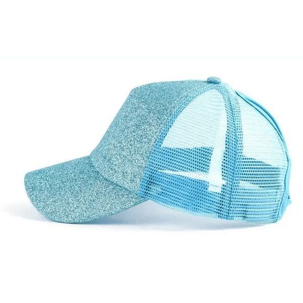 New Elegant Glitter Ponytail Baseball Caps Sequins Shining High Quality Fashionable Cap For Womens Messy Bun Adjustable Snapback Hip Hop Hat