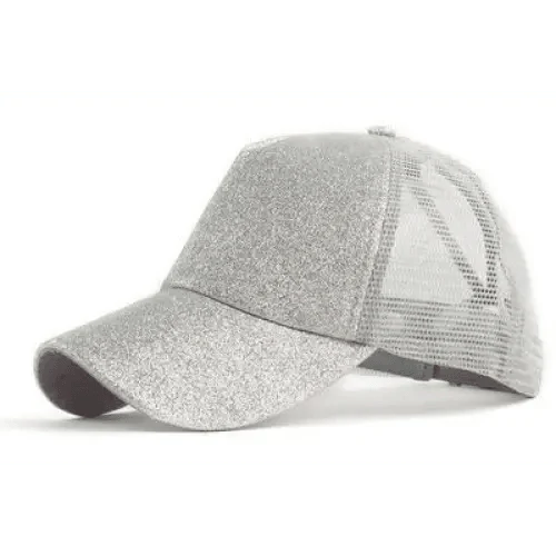 New Elegant Glitter Ponytail Baseball Caps Sequins Shining High Quality Fashionable Cap For Womens Messy Bun Adjustable Snapback Hip Hop Hat