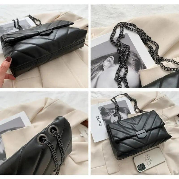 New Famous Casual Chain Crossbody Bags For Women Fashion Simple Shoulder Bag, Designer Handbags PU Leather Messenger Bags For Ladies