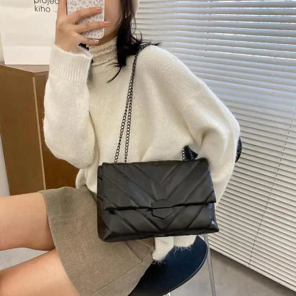 New Famous Casual Chain Crossbody Bags For Women Fashion Simple Shoulder Bag, Designer Handbags PU Leather Messenger Bags For Ladies