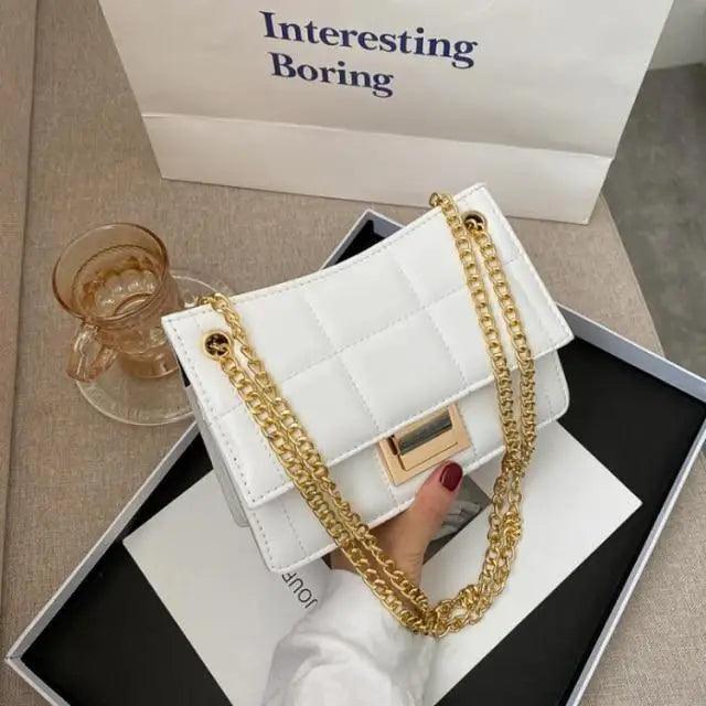 New Fancy Chain Strap Shoulder Bags for Women Summer Fashion Crossbody Bags PU Leather Lady Purses and Handbags