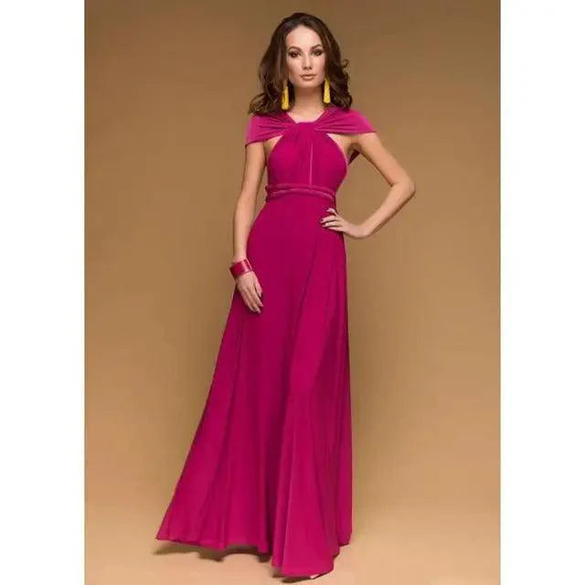 New Fashion Boho Women Multiway Wrap Convertible Maxi Club Red Dress Bandage Long Dress Party Dresses For Women