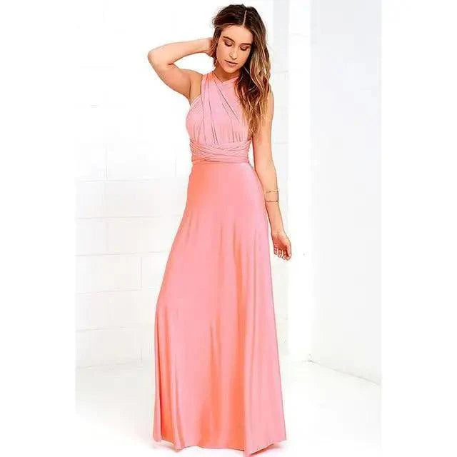 New Fashion Boho Women Multiway Wrap Convertible Maxi Club Red Dress Bandage Long Dress Party Dresses For Women