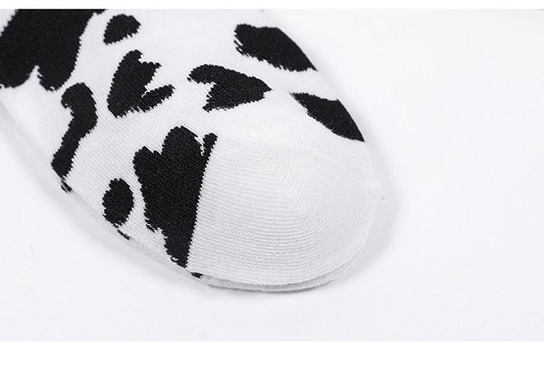 New Fashion Cow Print Cute Animals White Cartoon Socks Cute Happy Socks Unisex Fashion Socks Cow Style Breathable Socks For Men And Women