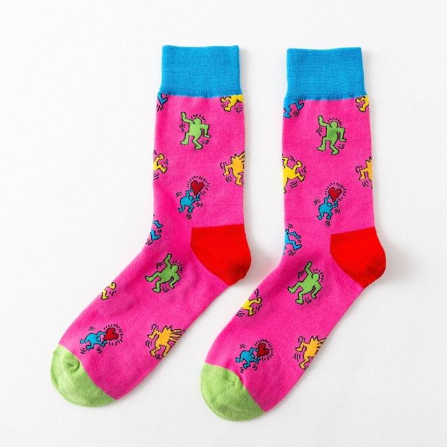 New Fashion Pure Soft Cotton Cartoon Animals Casual Socks Loving Heart Flamingo Women Cute Funny Short Ankle Socks For Men And Women