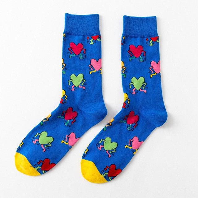 New Fashion Pure Soft Cotton Cartoon Animals Casual Socks Loving Heart Flamingo Women Cute Funny Short Ankle Socks For Men And Women