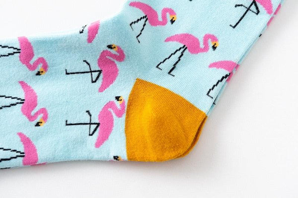 New Fashion Pure Soft Cotton Cartoon Animals Casual Socks Loving Heart Flamingo Women Cute Funny Short Ankle Socks For Men And Women