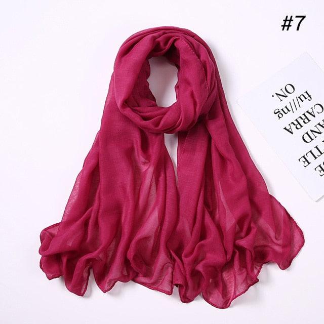 New Fashion Soft Cotton Elegant Viscose Scarf Ladies Scarf Shawls Lightweight Elegant Wraps  Muslim Hijab scarf scarves For Women