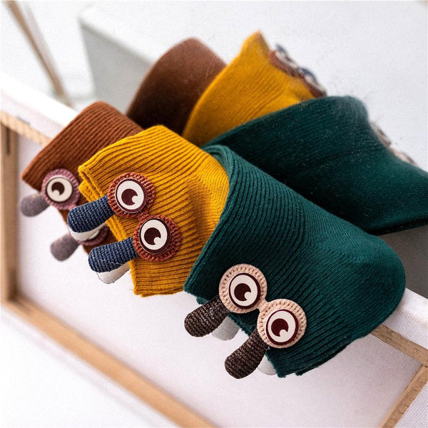 New Fashion Spring Summer Cute Cartoon 3D Big Eyes 3D Rabbit Eared Short Tube Socks Novelty Funny Soft Cotton Ankle Socks For Men And Women