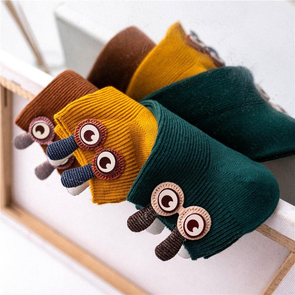 New Fashion Spring Summer Cute Cartoon 3D Big Eyes 3D Rabbit Eared Short Tube Socks Novelty Funny Soft Cotton Ankle Socks For Men And Women