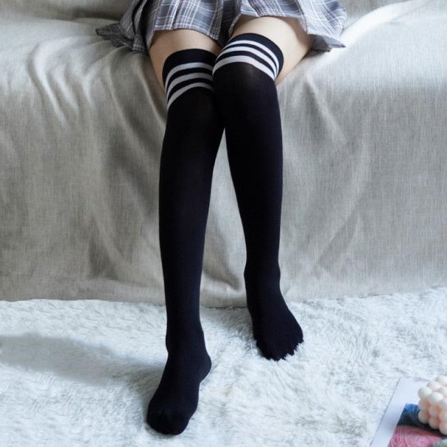 New Fashion Thigh High Stockings Solid Velvet Soft Flexible Over Knee Socks Tall Long Boot Stockings for Women