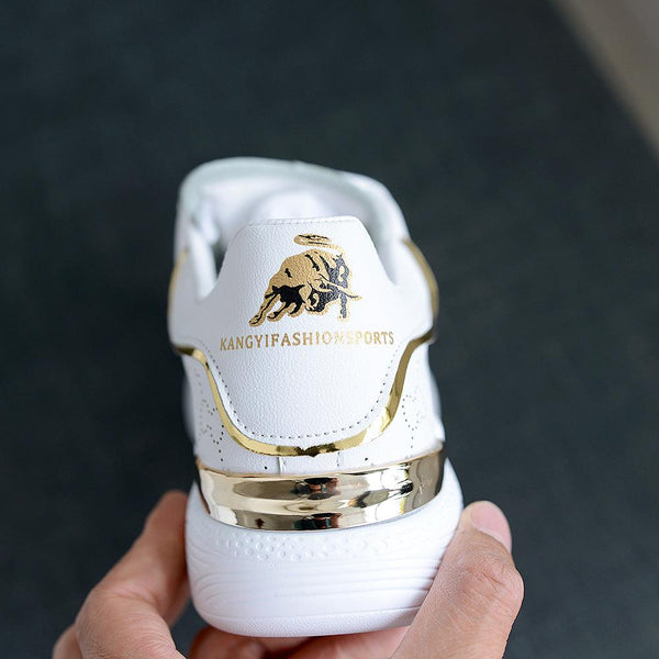 New Fashion White High Quality Women's White Thick Soled Sports Casual Couple Shoes Summer Lace-Up Trainers Gym Tennis Running Breathable High Quality Sneakers