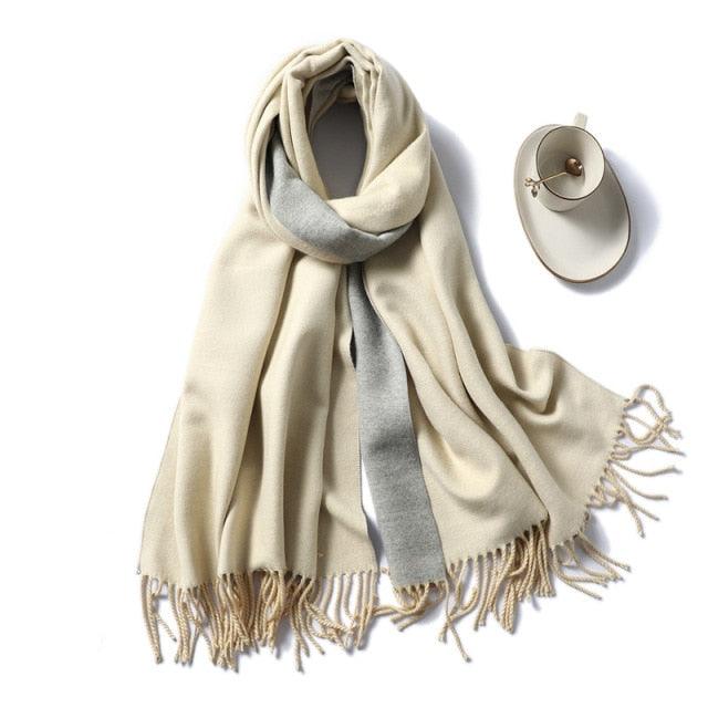 New Fashion Winter Soft Thick Warm Colorful Cashmere Scarf Elegant Escharpe Shawls Scarf Shawls Wraps Lightweight Lady Solid Scarves Fashion Tassels Blanket For Women