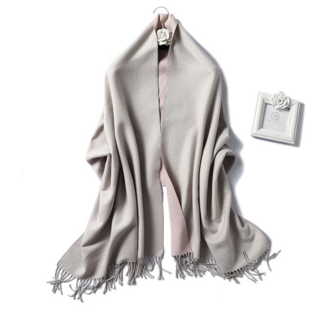 New Fashion Winter Soft Thick Warm Colorful Cashmere Scarf Elegant Escharpe Shawls Scarf Shawls Wraps Lightweight Lady Solid Scarves Fashion Tassels Blanket For Women