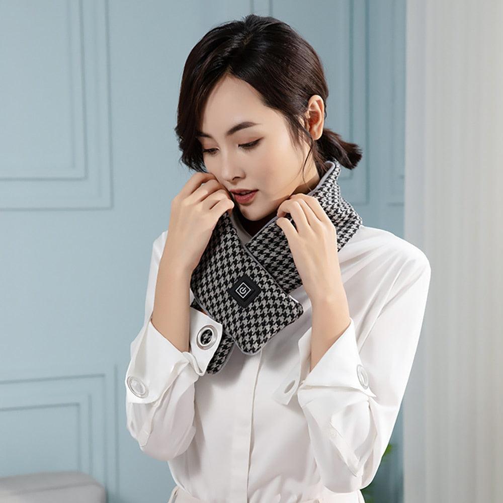 New Fashion Winter USB Heated Scarf Unisex Neck Warmer Neckerchief Winter Rechargeable Heating Elegant Scarf Neck Heating Pad Lightweight Shawl To Keep Your Neck Warm Shawl For Women