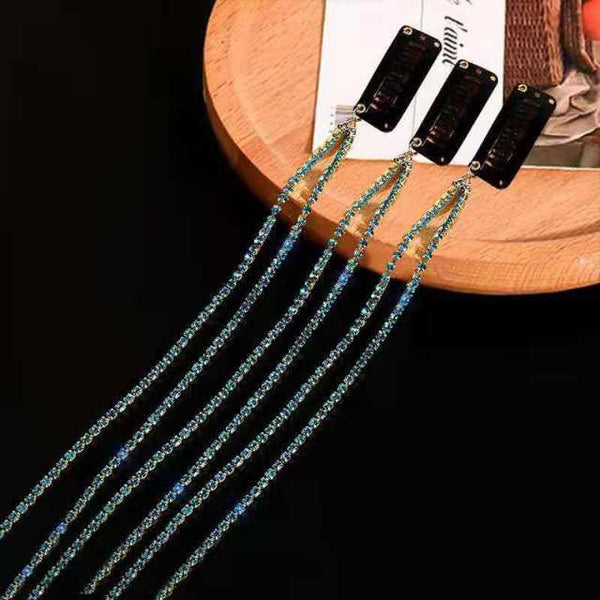 New Flashing Diamond Chain Hairpin Braided Hair Headdress Tassel Hairpin High Sense Temperament Dirty Braided Hairband Gorgeous Hair Accessories For Women