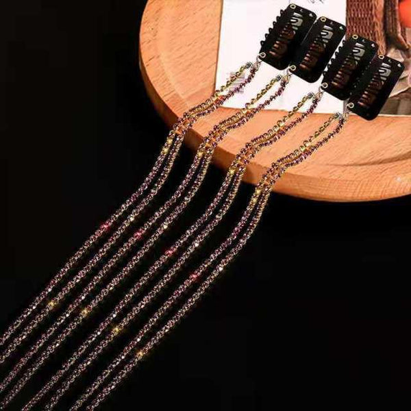 New Flashing Diamond Chain Hairpin Braided Hair Headdress Tassel Hairpin High Sense Temperament Dirty Braided Hairband Gorgeous Hair Accessories For Women