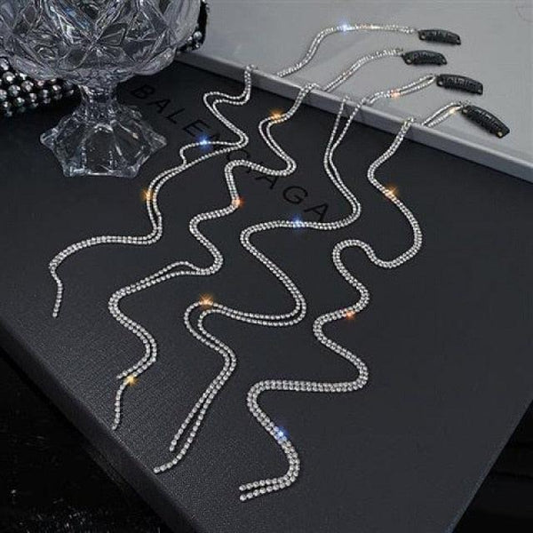 New Flashing Diamond Chain Hairpin Braided Hair Headdress Tassel Hairpin High Sense Temperament Dirty Braided Hairband Gorgeous Hair Accessories For Women