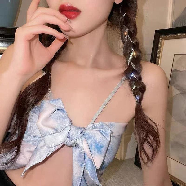 New Flashing Diamond Chain Hairpin Braided Hair Headdress Tassel Hairpin High Sense Temperament Dirty Braided Hairband Gorgeous Hair Accessories For Women