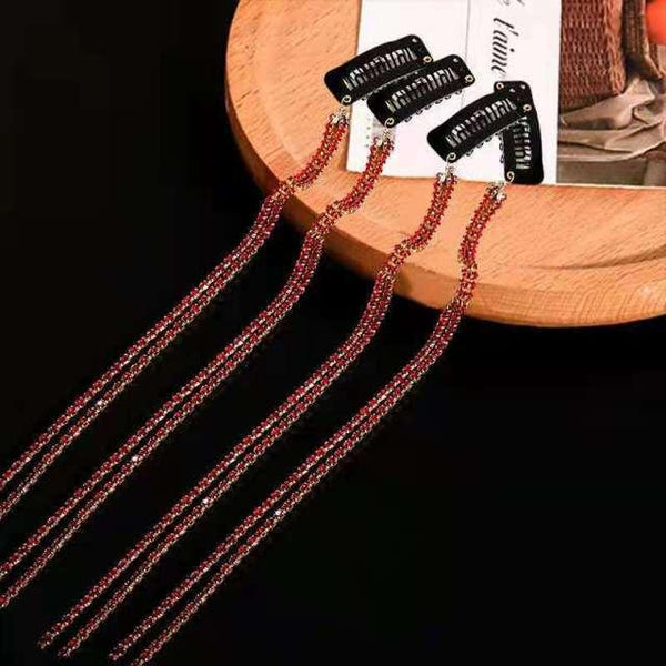 New Flashing Diamond Chain Hairpin Braided Hair Headdress Tassel Hairpin High Sense Temperament Dirty Braided Hairband Gorgeous Hair Accessories For Women