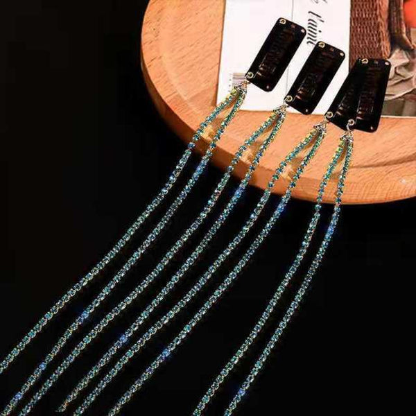 New Flashing Diamond Chain Hairpin Braided Hair Headdress Tassel Hairpin High Sense Temperament Dirty Braided Hairband Gorgeous Hair Accessories For Women