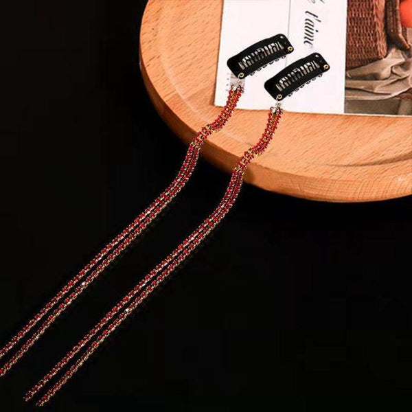 New Flashing Diamond Chain Hairpin Braided Hair Headdress Tassel Hairpin High Sense Temperament Dirty Braided Hairband Gorgeous Hair Accessories For Women