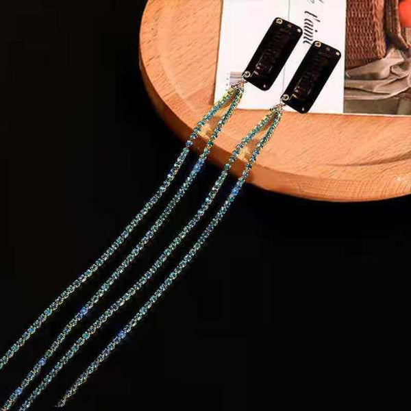 New Flashing Diamond Chain Hairpin Braided Hair Headdress Tassel Hairpin High Sense Temperament Dirty Braided Hairband Gorgeous Hair Accessories For Women