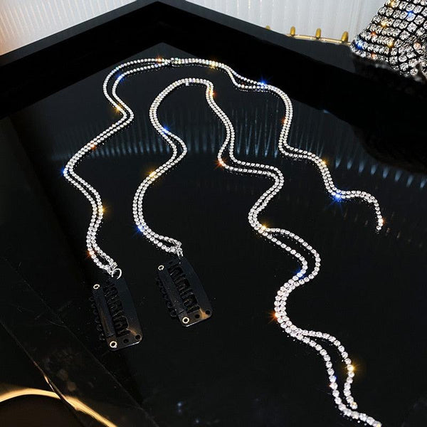 New Flashing Diamond Chain Hairpin Braided Hair Headdress Tassel Hairpin High Sense Temperament Dirty Braided Hairband Gorgeous Hair Accessories For Women