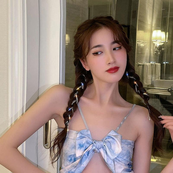 New Flashing Diamond Chain Hairpin Braided Hair Headdress Tassel Hairpin High Sense Temperament Dirty Braided Hairband Gorgeous Hair Accessories For Women