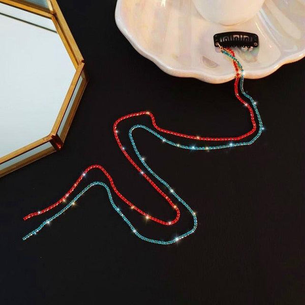 New Flashing Diamond Chain Hairpin Braided Hair Headdress Tassel Hairpin High Sense Temperament Dirty Braided Hairband Gorgeous Hair Accessories For Women