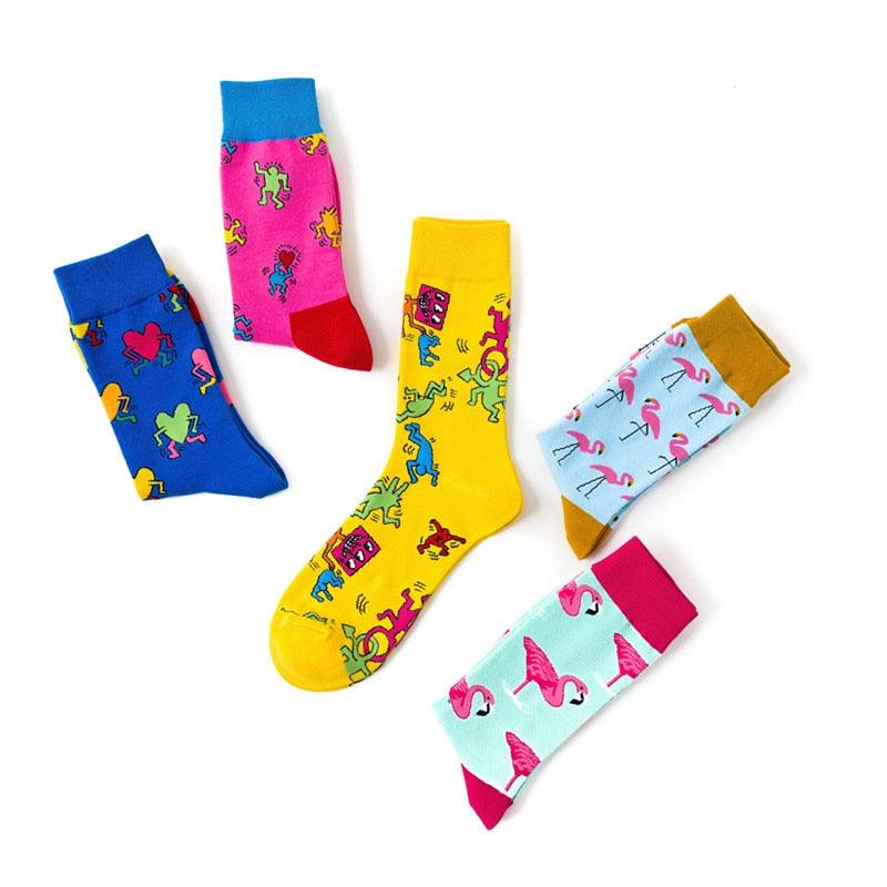 New Funny Women Fashion Harajuku Colorful Socks Cute Art Egg Series Personality Cotton Female socks Novelty Cotton Socks For Men And Women