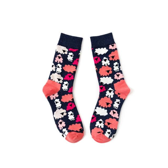 New Funny Women Fashion Harajuku Colorful Socks Cute Art Egg Series Personality Cotton Female socks Novelty Cotton Socks For Men And Women