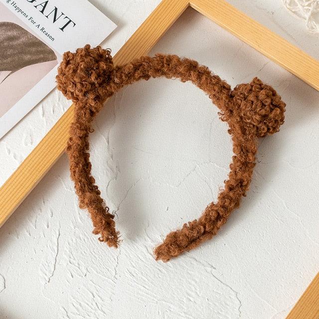 New Gils Cute Plush Bear Rabbit Ears Headband Autumn Winter Head Hoop Cartoon Girls Kid Hairband Headdress Gorgeous Hair Accessories For Women