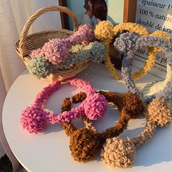 New Gils Cute Plush Bear Rabbit Ears Headband Autumn Winter Head Hoop Cartoon Girls Kid Hairband Headdress Gorgeous Hair Accessories For Women