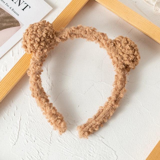 New Gils Cute Plush Bear Rabbit Ears Headband Autumn Winter Head Hoop Cartoon Girls Kid Hairband Headdress Gorgeous Hair Accessories For Women