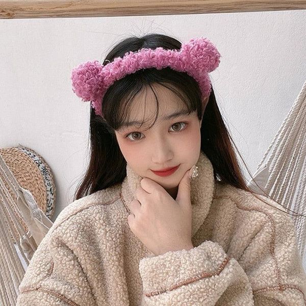 New Gils Cute Plush Bear Rabbit Ears Headband Autumn Winter Head Hoop Cartoon Girls Kid Hairband Headdress Gorgeous Hair Accessories For Women