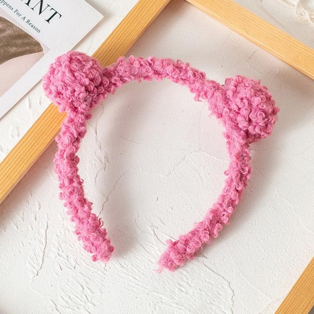 New Gils Cute Plush Bear Rabbit Ears Headband Autumn Winter Head Hoop Cartoon Girls Kid Hairband Headdress Gorgeous Hair Accessories For Women