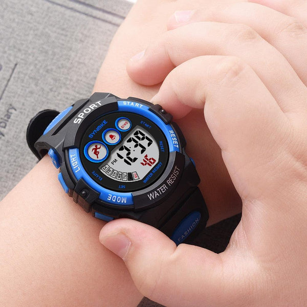 New Girls Boys Watch Waterproof 50M Electronic Watches Luminous Dial Fashion Sports Waterproof Casual Electronic Analog Quartz 7 Colorful Led Watches With Alarm Stopwatch Silicone Band Luminous Wristatches