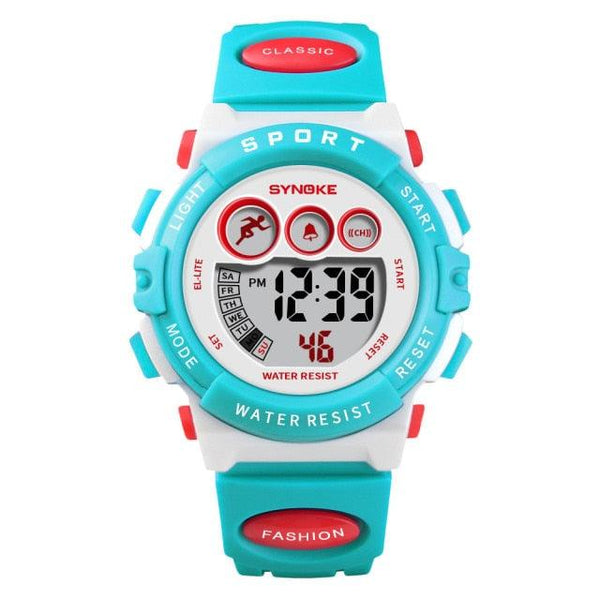 New Girls Boys Watch Waterproof 50M Electronic Watches Luminous Dial Fashion Sports Waterproof Casual Electronic Analog Quartz 7 Colorful Led Watches With Alarm Stopwatch Silicone Band Luminous Wristatches