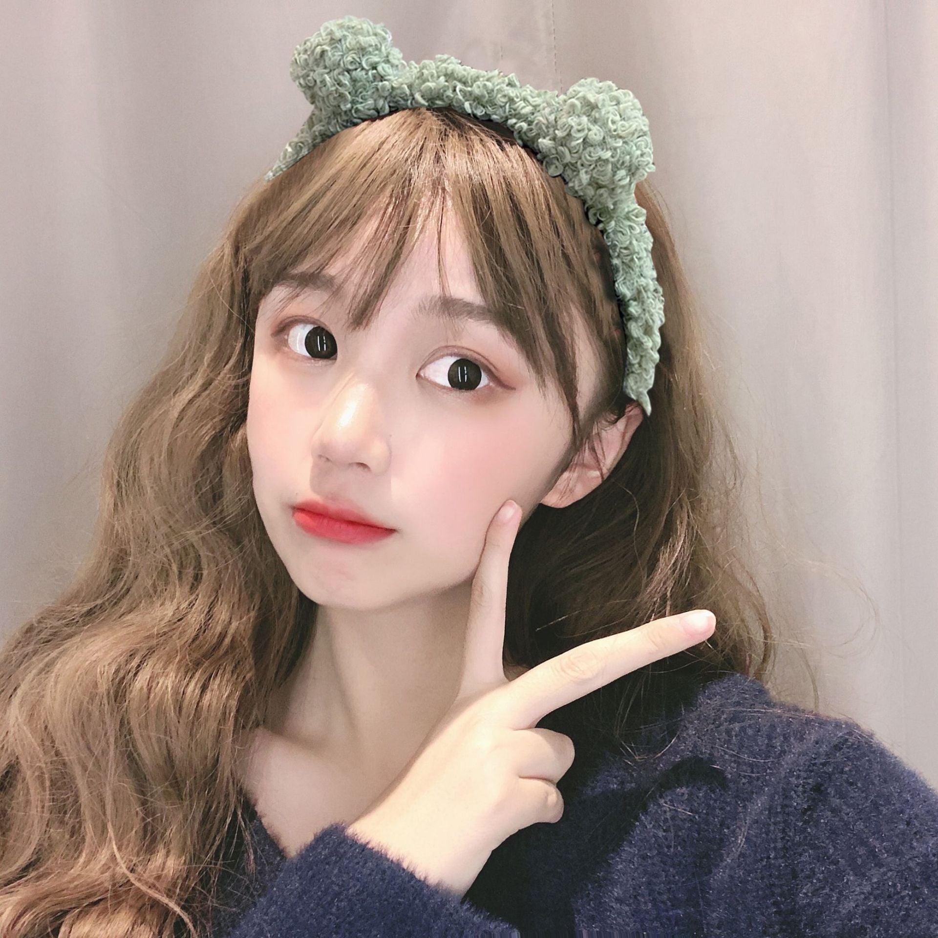 New Girls Cute Bear Ears Plush Simple Hairbands Kids Lovely Hair Ornament Headband Hair Hoops Children Fashion Gorgeous Hair Accessories For Women