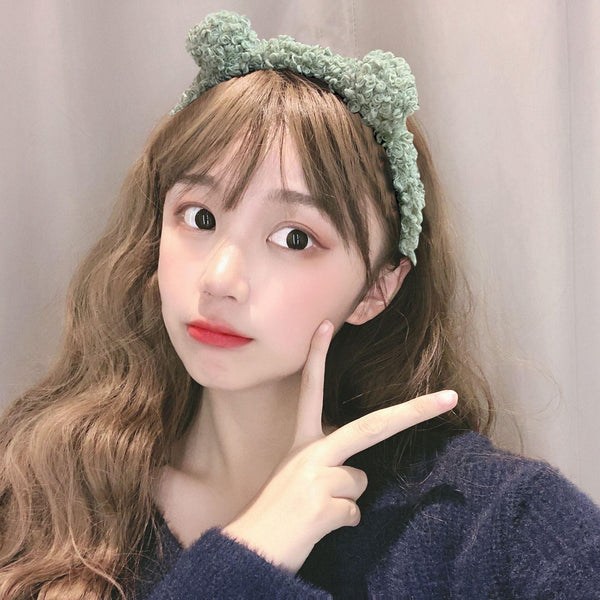New Girls Cute Bear Ears Plush Simple Hairbands Kids Lovely Hair Ornament Headband Hair Hoops Children Fashion Gorgeous Hair Accessories For Women