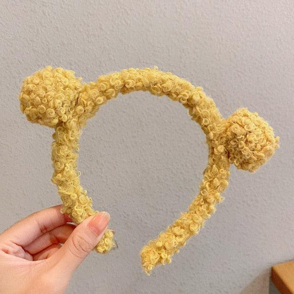 New Girls Cute Bear Ears Plush Simple Hairbands Kids Lovely Hair Ornament Headband Hair Hoops Children Fashion Gorgeous Hair Accessories For Women
