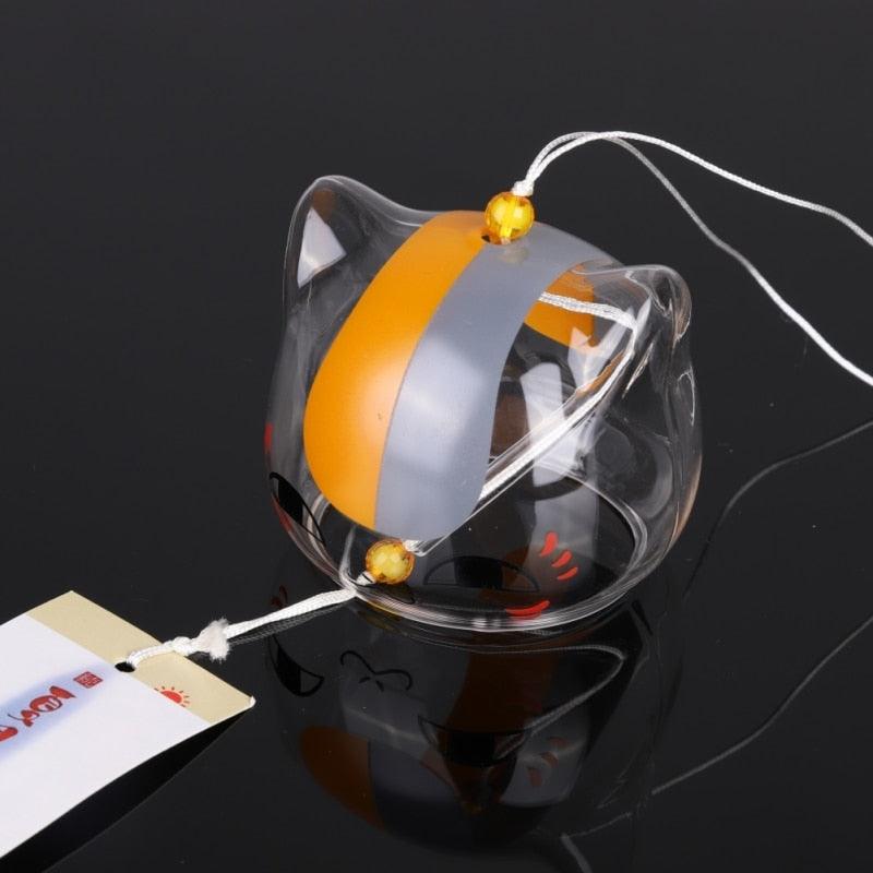 New Glass Cat Pattern Wind Chime Bell Home Garden Hanging Decor DIY Gift Glass Wind Chime Birthday Valentine's Day Gift Home Spa Kitchen Office Decor